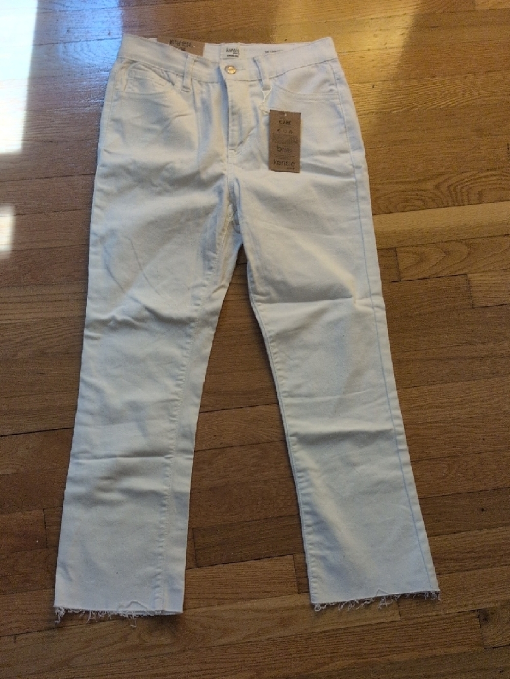 Kensie White High Rise Flare Ankle Length Vintage Luxe Sz 0/25
